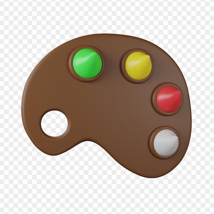 PSD paleta de colores ilustración en 3d