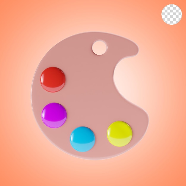 Paleta de colores Ilustración de íconos en 3D