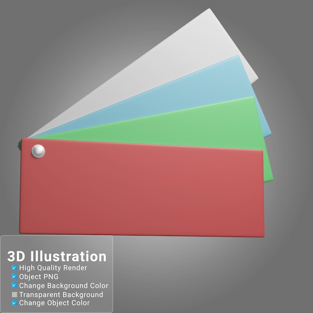 Paleta de colores de muestra de ilustración 3d