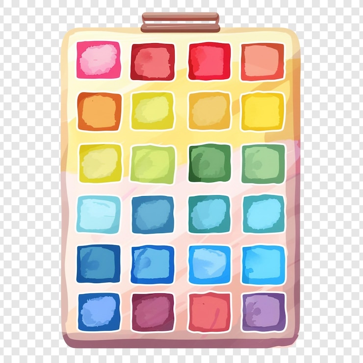 PSD paleta de aquarelas uma variedade colorida para expressão artística