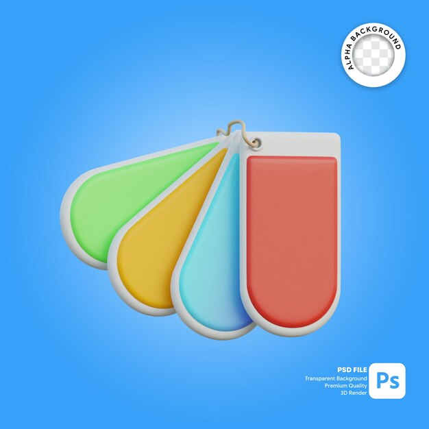 Paleta de cores de tag de ícone 3D