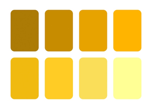 Paleta de cores dourada cromática retro com diferentes tons Paleta de cor Dourado