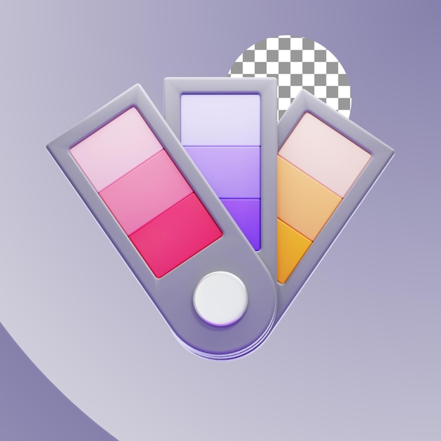 Paleta de cores em ilustração 3D