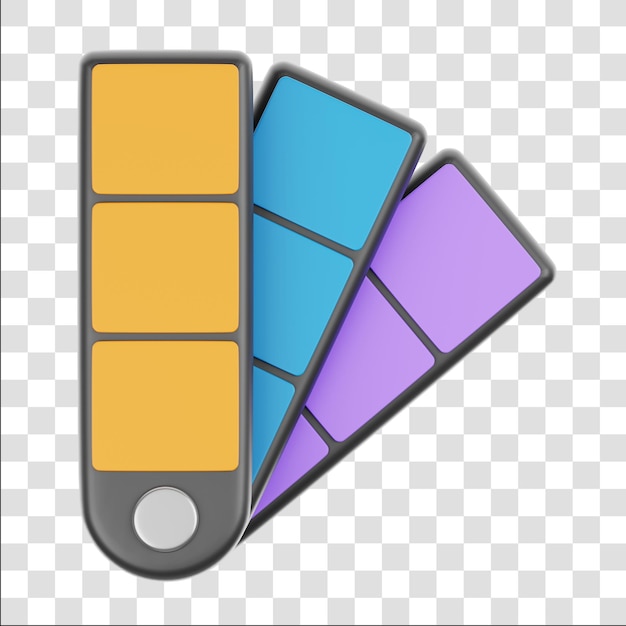 Paleta de cores Renderização 3D Ícone Isolado Fundo Transparente