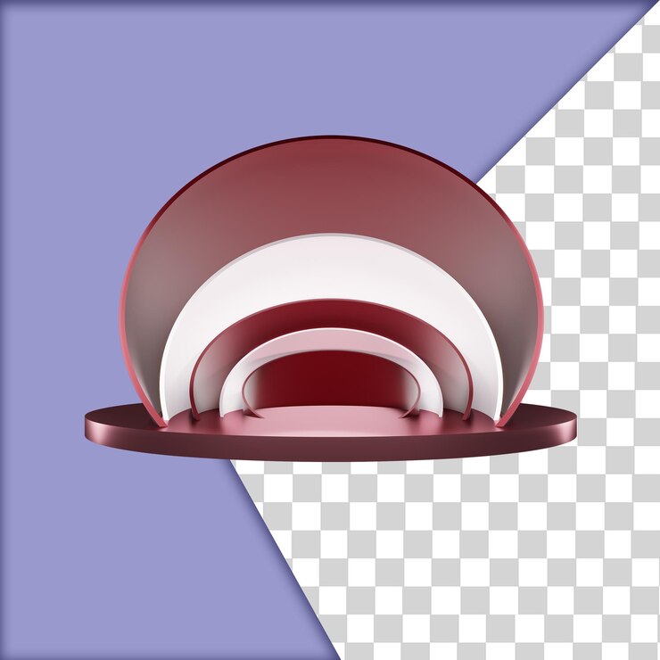 PSD paleta de escenario del podio escena del producto y curva del círculo de exhibición ilustración 3d png