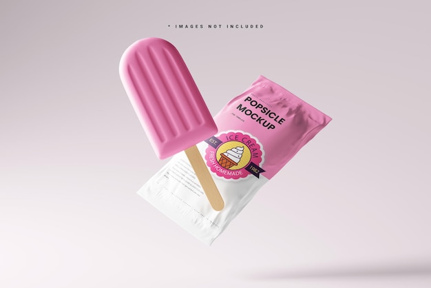 Una paleta de helado rosa con la palabra popper en ella