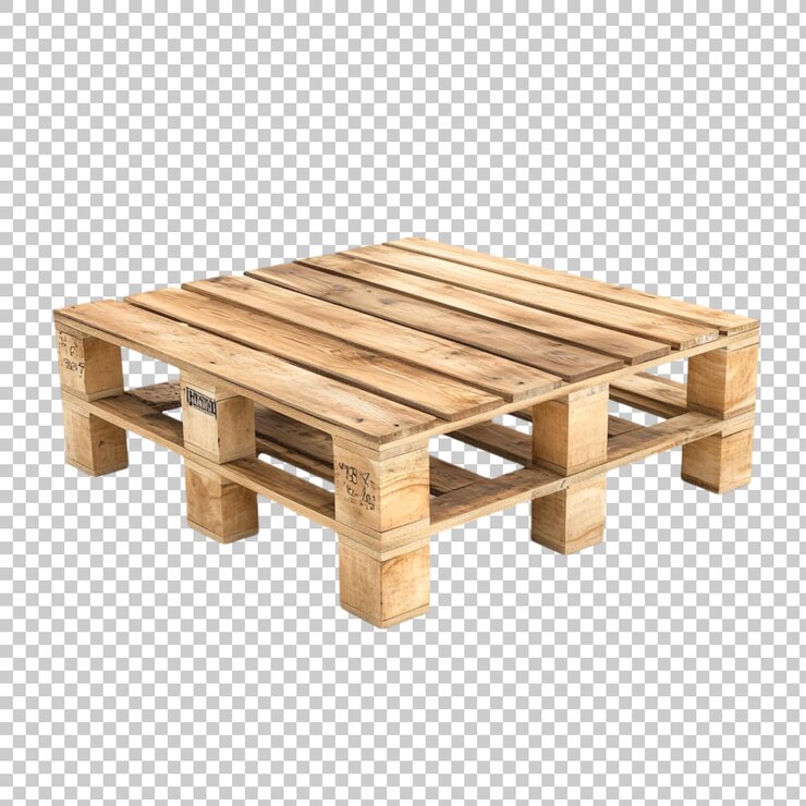 PSD paleta de madera sobre un fondo transparente