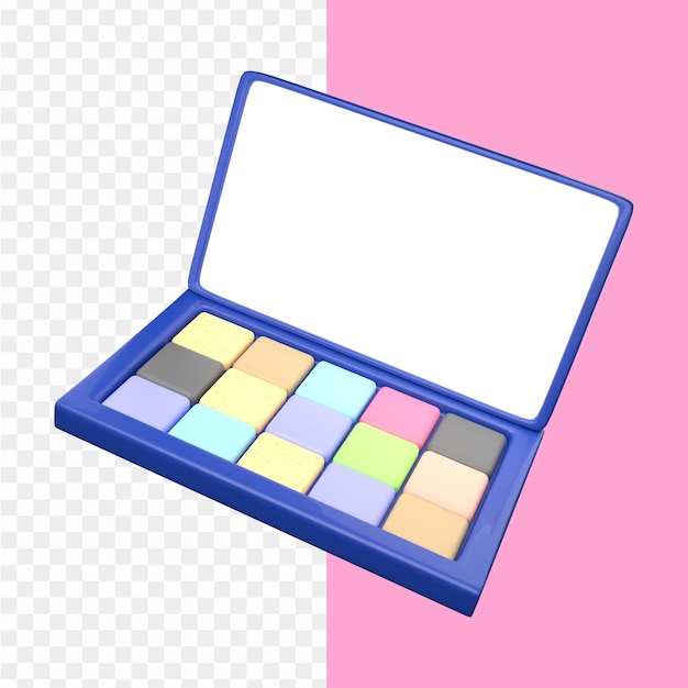 PSD una paleta de maquillaje con una pantalla blanca que dice 