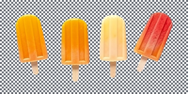 Paletas de arco iris congeladas aisladas sobre fondo transparente