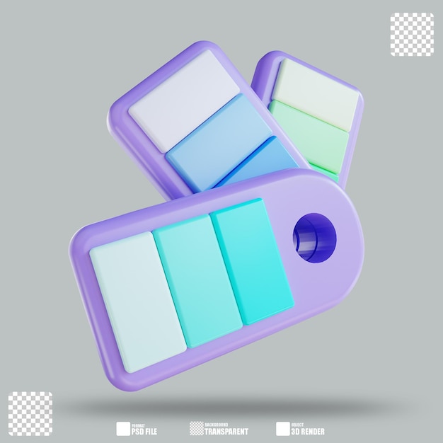 PSD paletas de cores de ilustração 3d 3