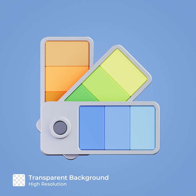 PSD palette de couleurs icône illustration 3d isolée psd premium
