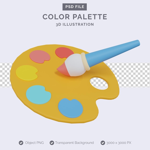 PSD palette de couleurs illustration 3d