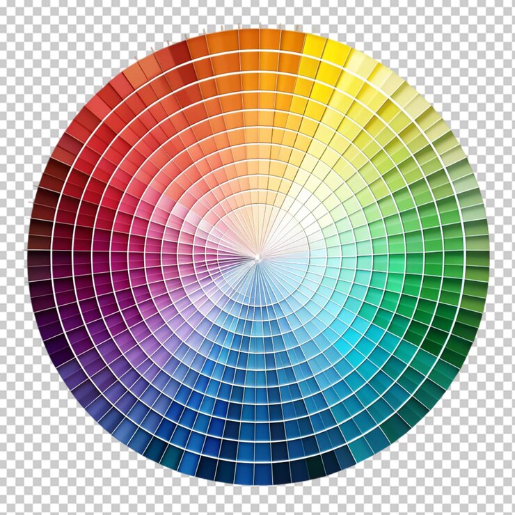 PSD palette d'arte con vernici miste colorate sullo sfondo trasparente