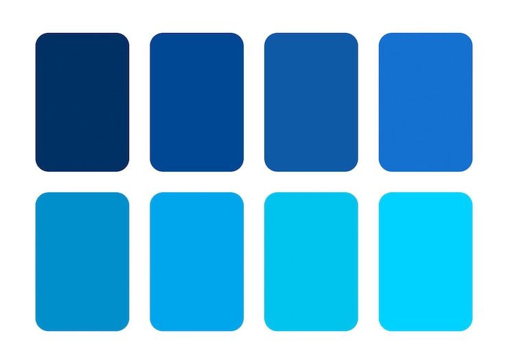Palette di colori blu cromatico retro con diverse sfumature Paletta de cor