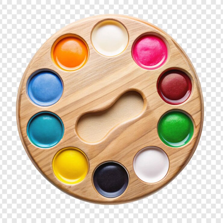 PSD palette di vernici isolate su uno sfondo trasparente