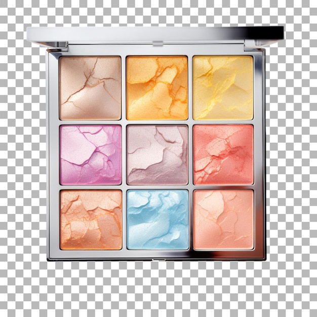 PSD palette de maquillage sur fond transparent