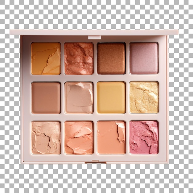 PSD palette de maquillage sur fond transparent