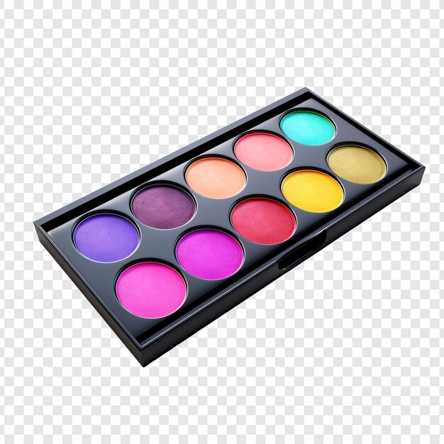 PSD palette d'ombre-yeux au néon dans des couleurs vives isolées sur un fond transparent