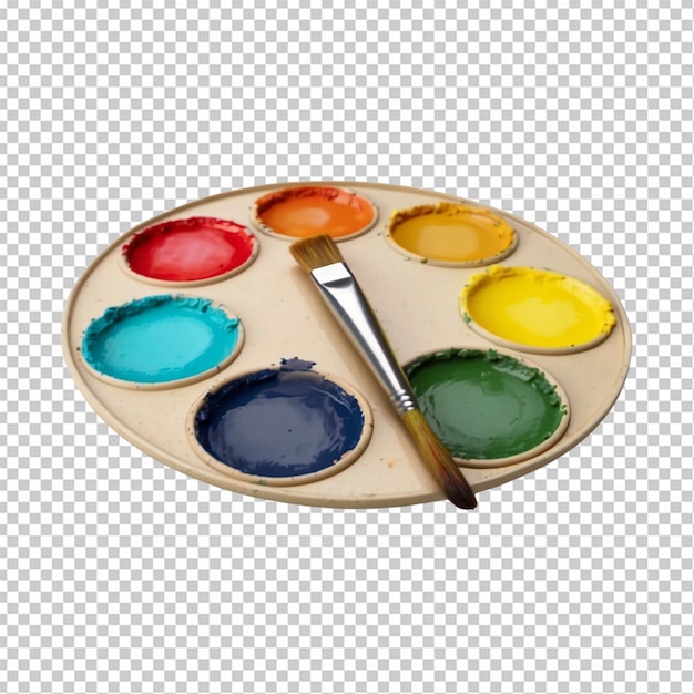 PSD palette de peinture à l'aquarelle avec pinceau isolé