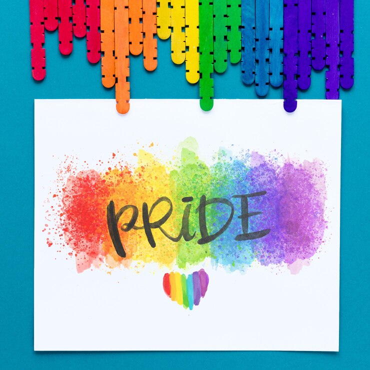PSD palitos de colores para el día del orgullo