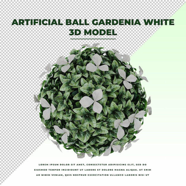 Palla artificiale Gardenia bianca