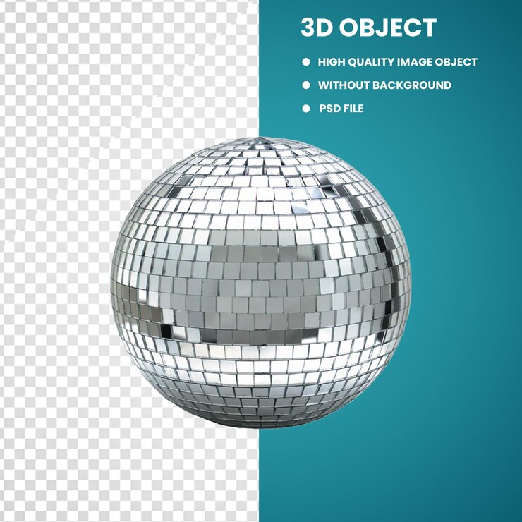 PSD palla da festa dorata simbolo del night club retro palla da discoteca specchio palla da discoteca