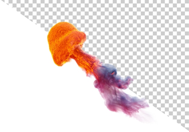Palla di fuoco con fumo Esplosione nucleare Fiamma ardente rendering 3d Fuoco realistico