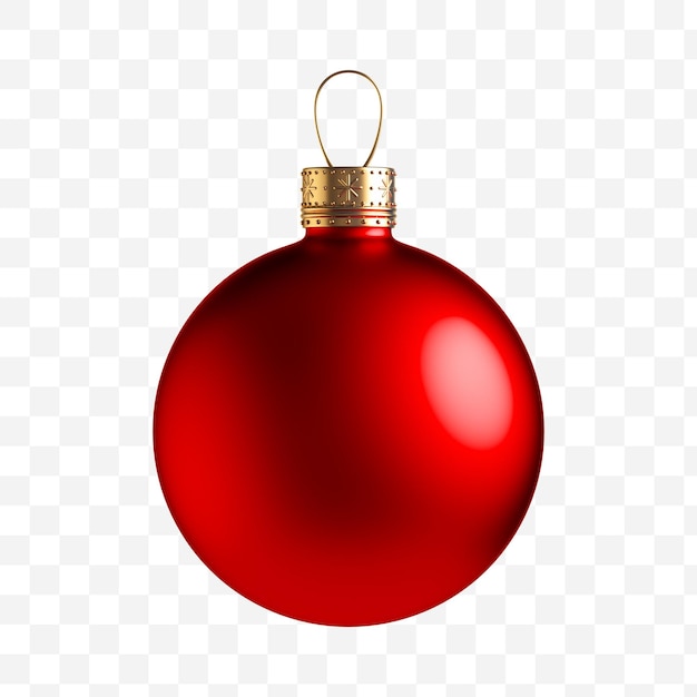 Palla di Natale rossa opaca con elemento dorato
