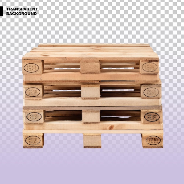 Pallet di legno su sfondo trasparente