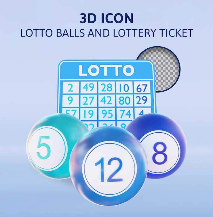 PSD palline del lotto e biglietti della lotteria con i numeri 3d rendering illustrazione