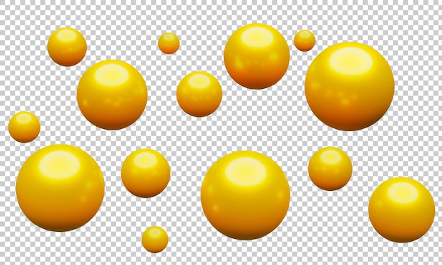 Palline gialle Forma circolare isolata su sfondo trasparente