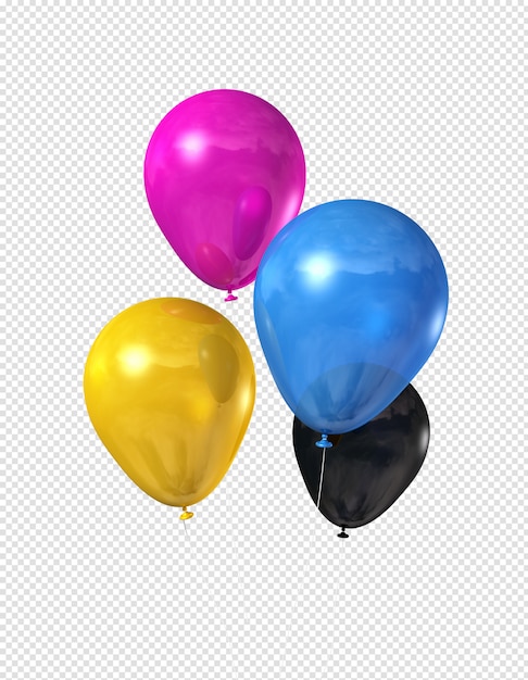 Palloncini colorati CMYK isolati su bianco