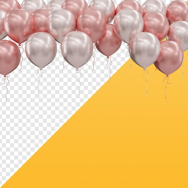Palloncini d'oro e rosa