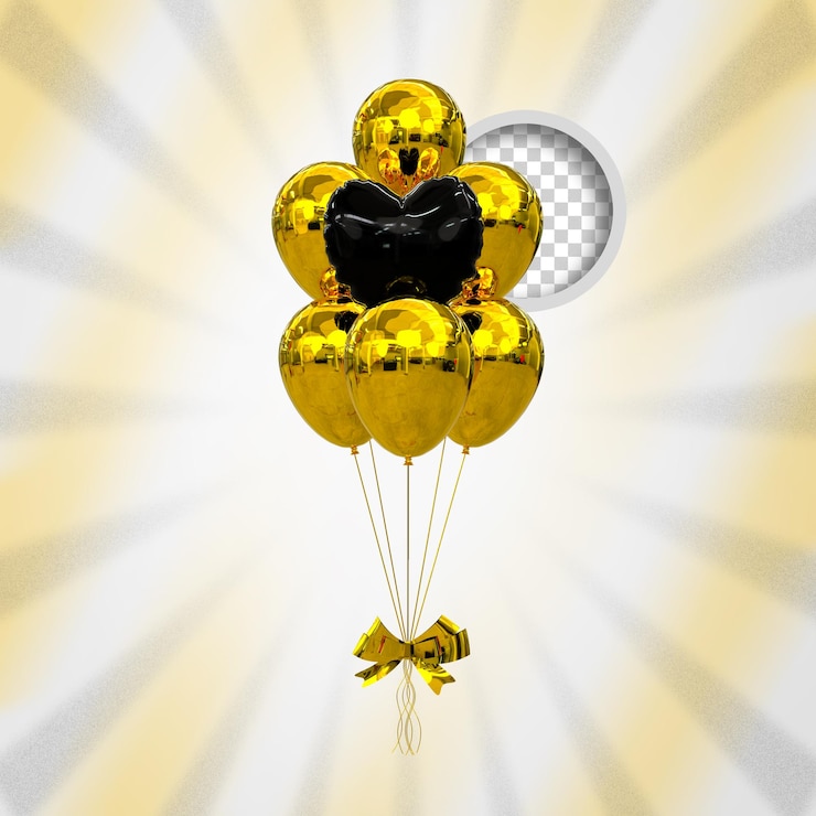 PSD palloncini di elio in colori pastello morbido matrimonio di san valentino e palloncino di compleanno rendering 3d
