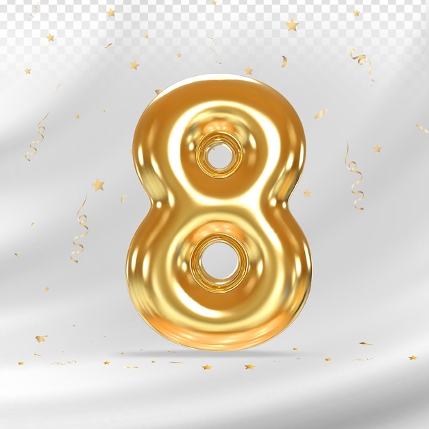 Palloncini Oro Numero 8
