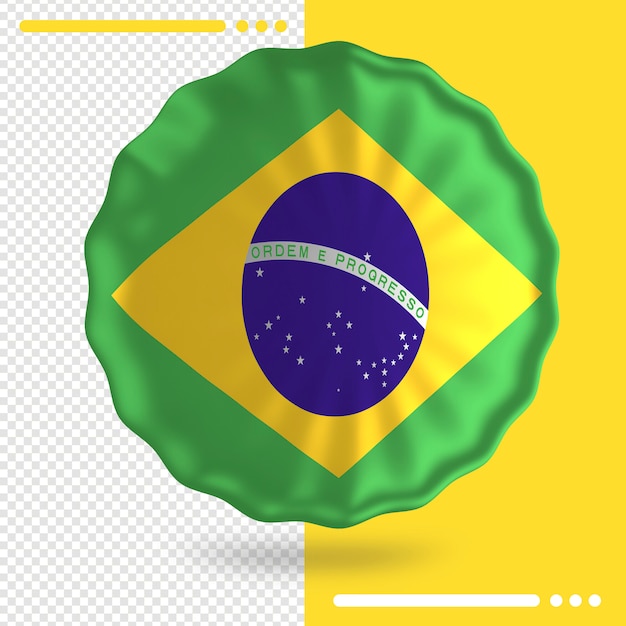 Palloncino con bandiera del Brasile nel rendering 3d