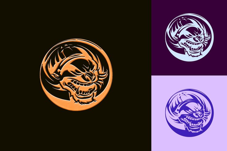 PSD palloncino da rugby png con logo aggressivo che mostra un contorno di animale snarlante art design creativo