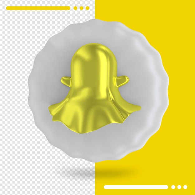 Palloncino e logo del rendering 3D Snapchat