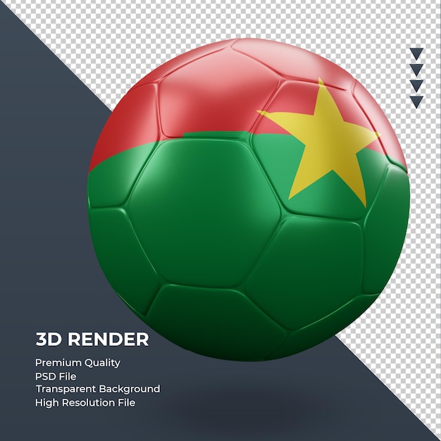 Pallone da calcio Burkina Faso bandiera realistica 3d rendering vista a sinistra