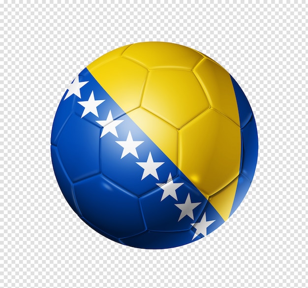 Pallone da calcio calcio con bandiera della Bosnia ed Erzegovina