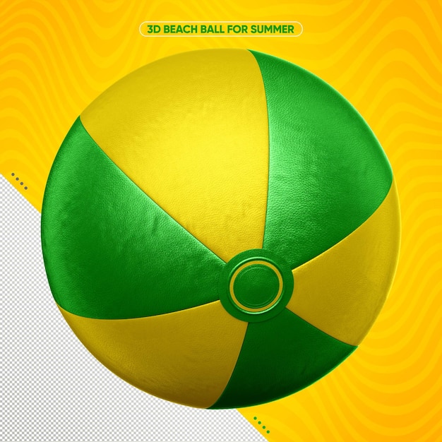 Pallone da spiaggia estivo giallo con verde