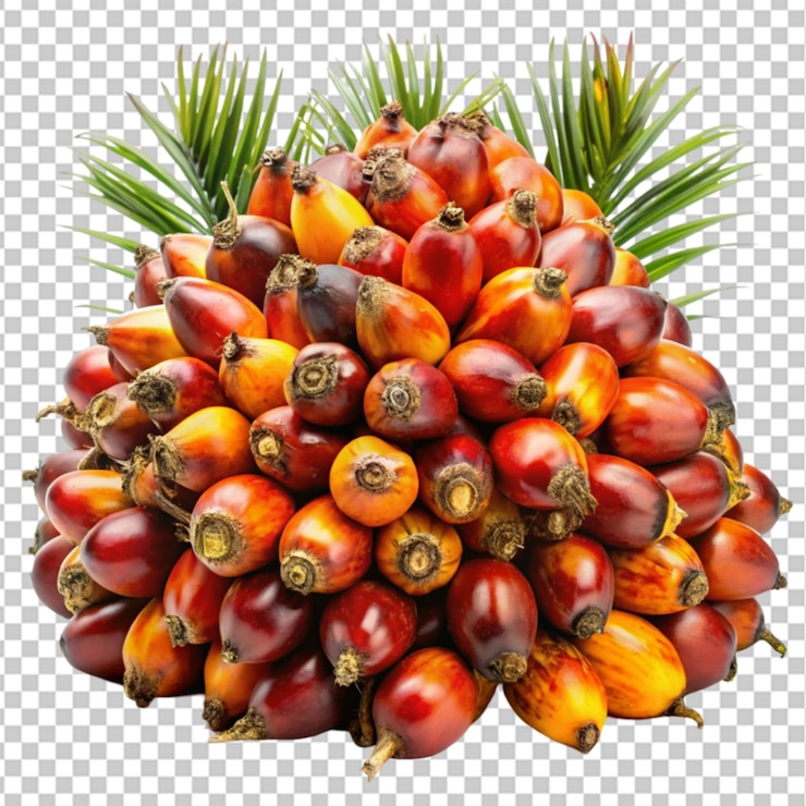 PSD palm fruits branch on transparent background