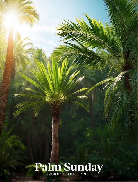 PSD palm-sonntag-konzept palmenzweige hintergrund