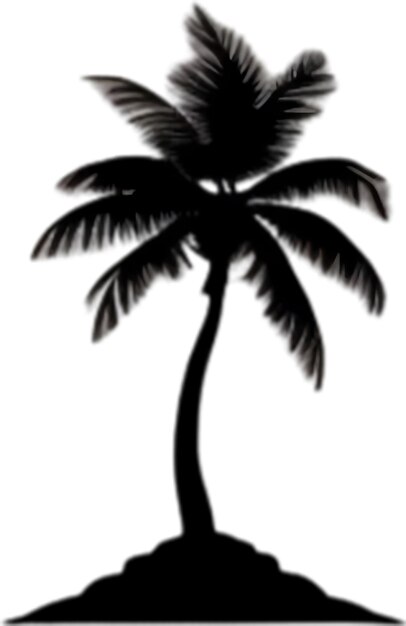 PSD palm tree on an island icon