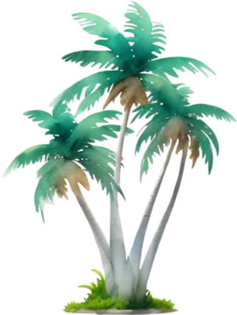 PSD palm tree on an island icon