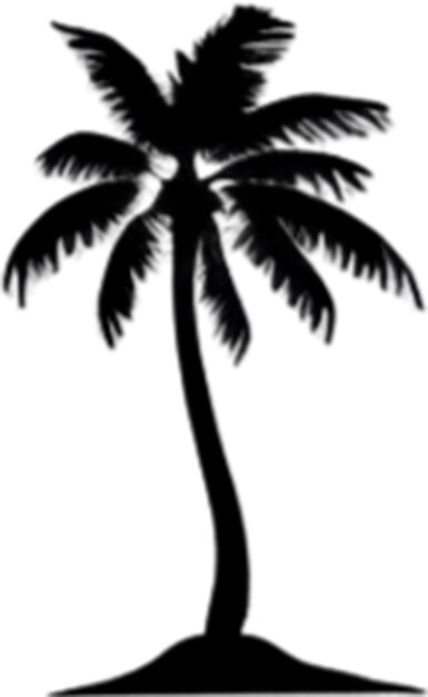 PSD palm tree on an island icon