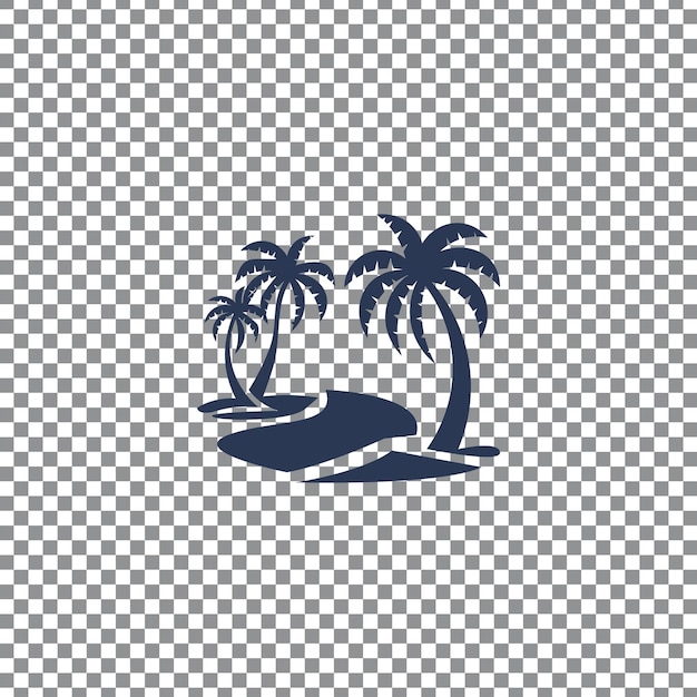 Palm-Wellenreise-Logo Wave Beach Palm-Logo-Design-Symbol durchsichtiger Hintergrund