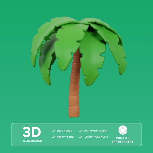 Palmbaum 3D-Ikonen-Illustration