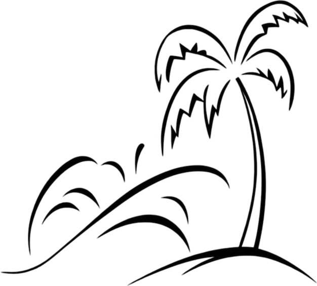 PSD palmen und strand-clipart