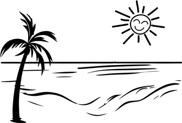 PSD palmen und strand-clipart